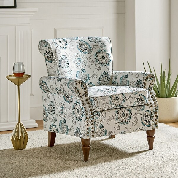 Nyctelius Traditional Polyester Accent Arm Chair with Rolled Arms and Nailhead Trim by HULALA HOME On Sale Bed Bath Beyond 35164257