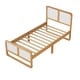 preview thumbnail 4 of 7, Twin Size Solid Wood Platform Bed, Walnut & White