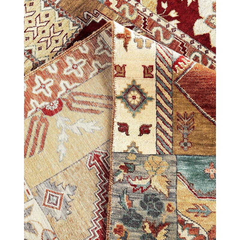 Patchwork One-of-a-Kind Hand-Knotted Area Rug - Brown, 8' 2" x 10' 2" - 8' 2" x 10' 2"