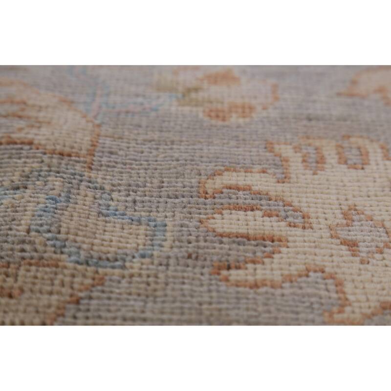 Hand Knotted Oriental 100% Wool Carpet Transitional All-Over Greys & Charcoal Oushak Area Rug - 11' 8'' X 9' 0''