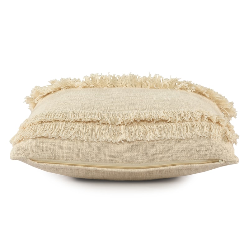 Sevita Beverly Fringed Solid Throw Pillow