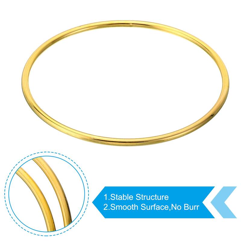 Dream Catcher Rings, 10Pcs Macrame Wreath Floral Round Ring Hoop, Gold