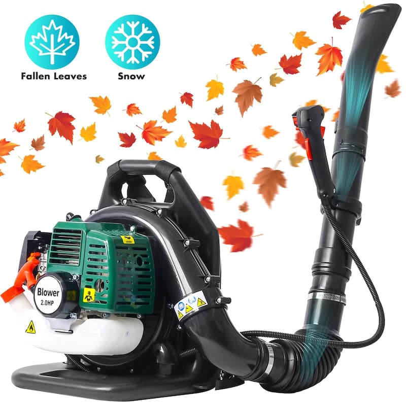 Leaf Blower with Backpack,Cordless Blowers,52CC 2-Stroke 174MPH 530CFM - 52CC - Green