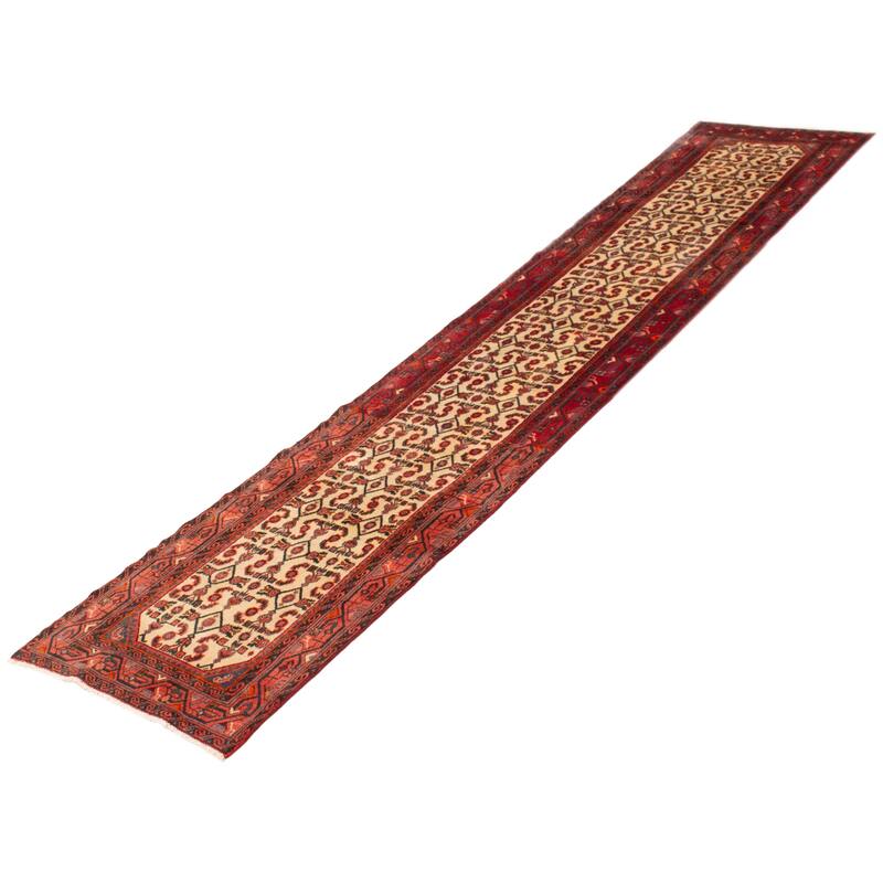 ECARPETGALLERY Hand-knotted Andelz Cream Wool Rug - 2'8 x 13'2