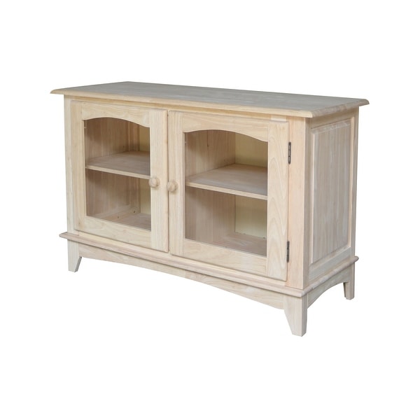 Unfinished Solid Parawood Glass door TV Stand Bed Bath Beyond 9319196