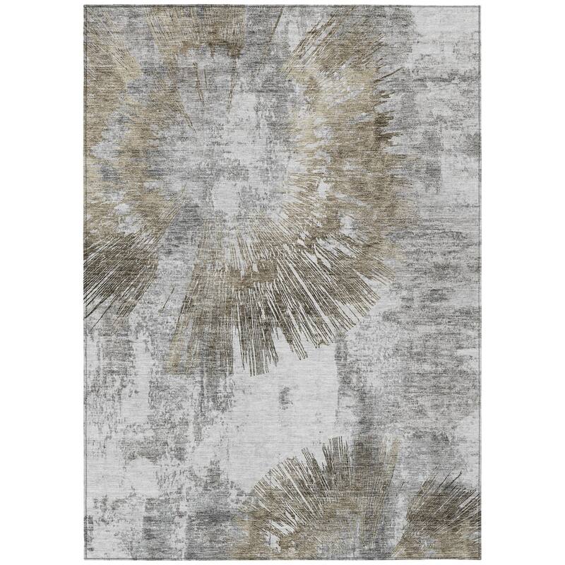 HomeRoots Abstract Transitional Rectangle Outdoor Rug