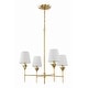 preview thumbnail 4 of 8, Broche 4 Light Antique Gold Chandelier - 28"W x 28"H x 28"D