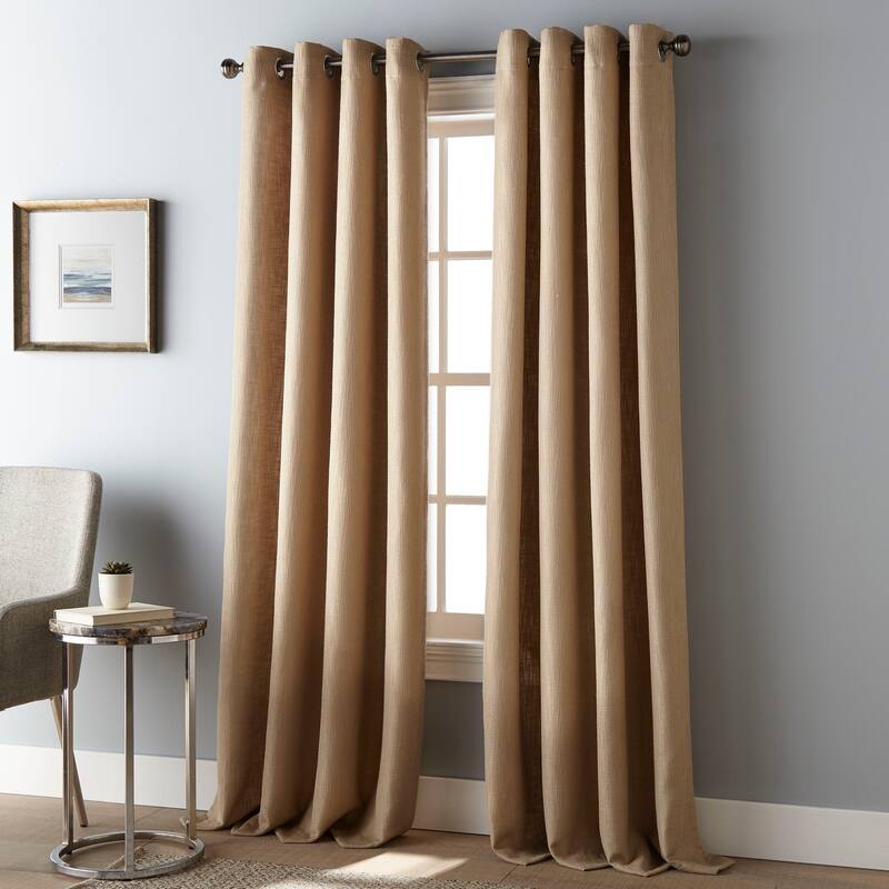 Nanshing Lynn Light Filtering Grommet Single Curtain Panel - 54 x 84" - Tan