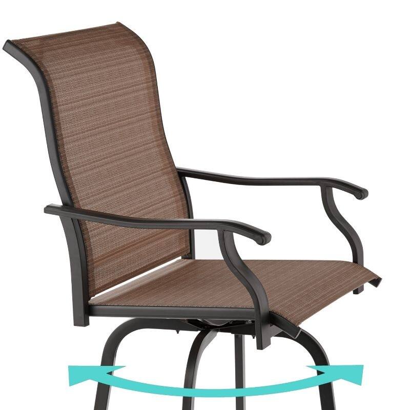 Set of 2 All-Weather Mesh Swivel Barstools