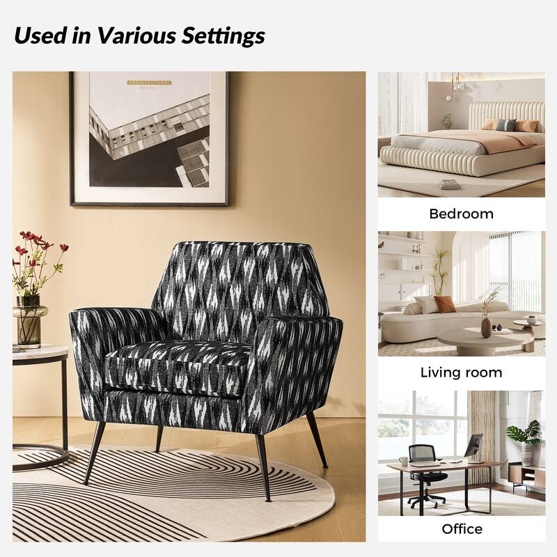Silas Modern Armchair with Metal Legs by HULALA HOME