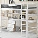 preview thumbnail 2 of 15, Wood Twin Size Loft Bed with Desk, Blackboard, Storage Box, Shelf and 3 Drawers