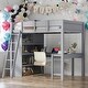 preview thumbnail 2 of 16, Modern Full Size Loft Bed with Desk and Shelf,Solid Construction and Multiple Storage Spaces for Bedroom