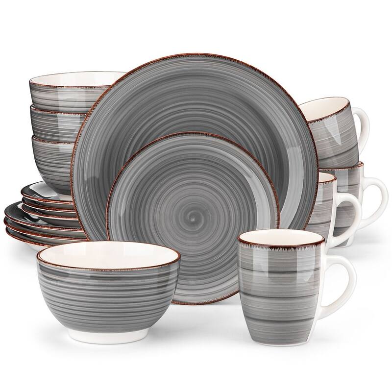 vancasso Bella 16-Piece Stoneware Dinnerware Set (Service for 4) - Grey