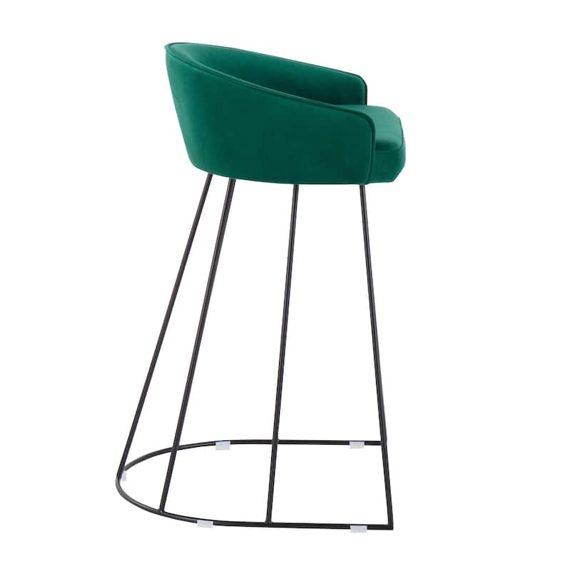 Silver Orchid Haid Velvet Upholstered Counter Stool (Set of 2)