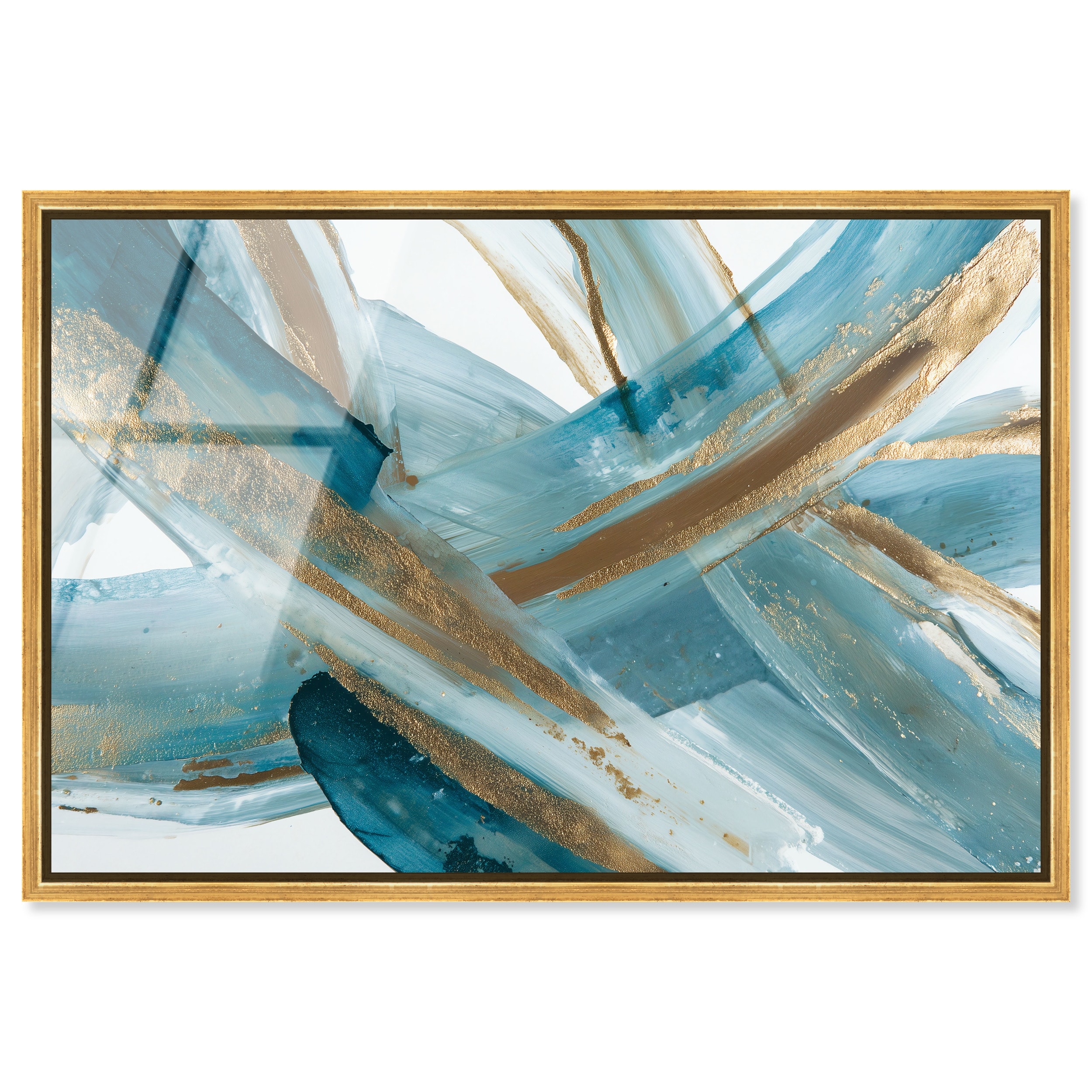 Gold Accents IV Blue And Gold Wall Art Acrylic by Art Remedy