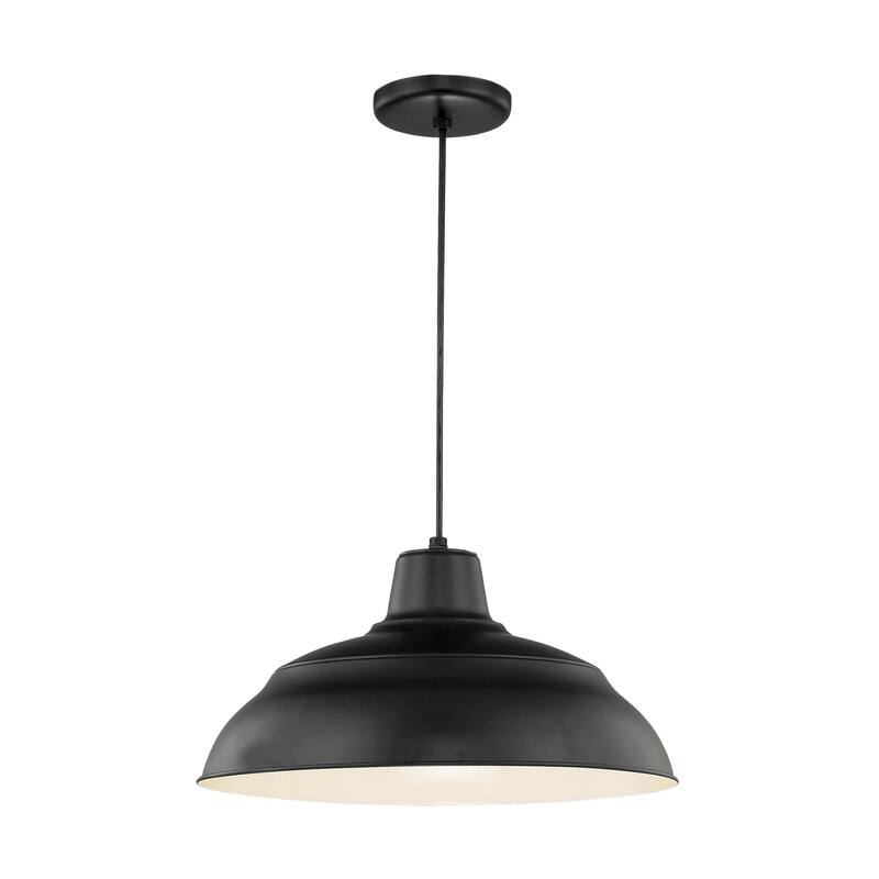 Millennium Lighting R Series 17" Metal Cord Hung Warehouse Shade Indoor/Outdoor Pendant Light