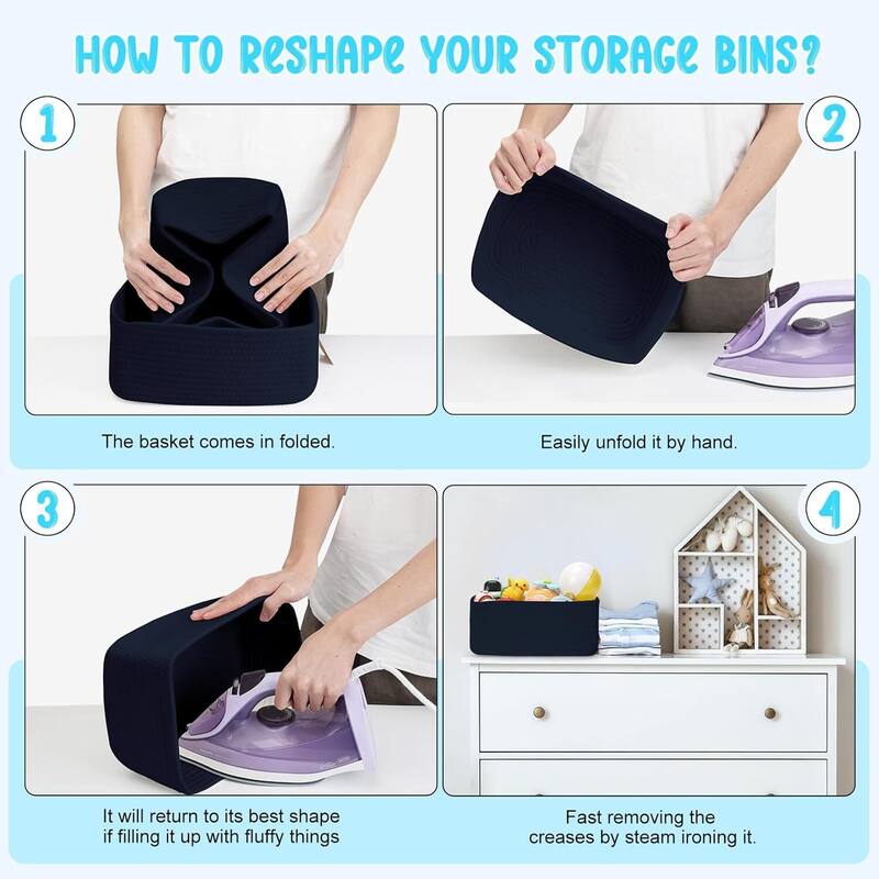 3-Pack Shelf Baskets for Organizing, Storage Baskets, Storage Organizer - 1.5"L x 0.5"W x 1"H