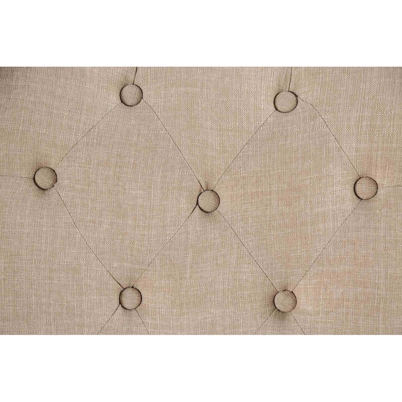 Rustic Ivory Finish Button Tufted Side Chairs Set