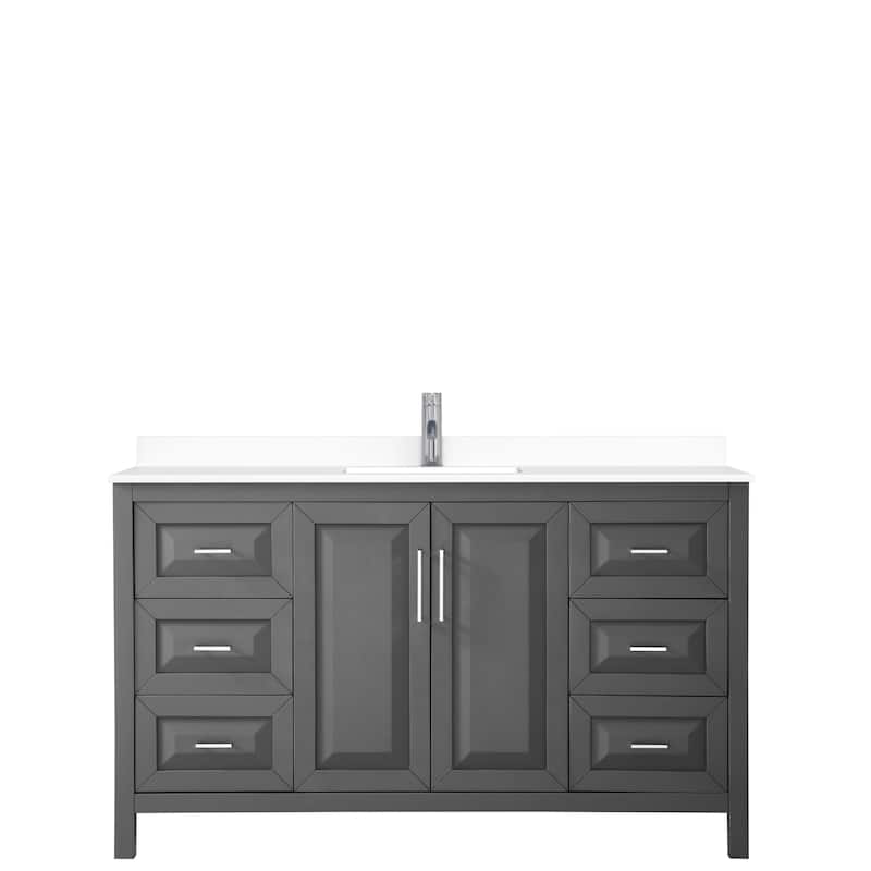 Daria 60 Inch Single Vanity, Cultured Marble Top
