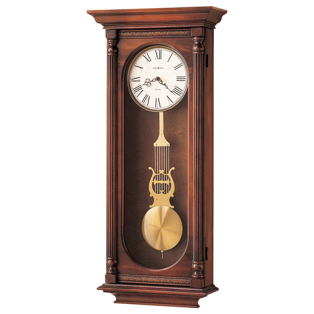 Howard Miller Helmsley Grandfather Clock Style Chiming Wall Clock with Pendulum, Vintage, Old World, Classic Design