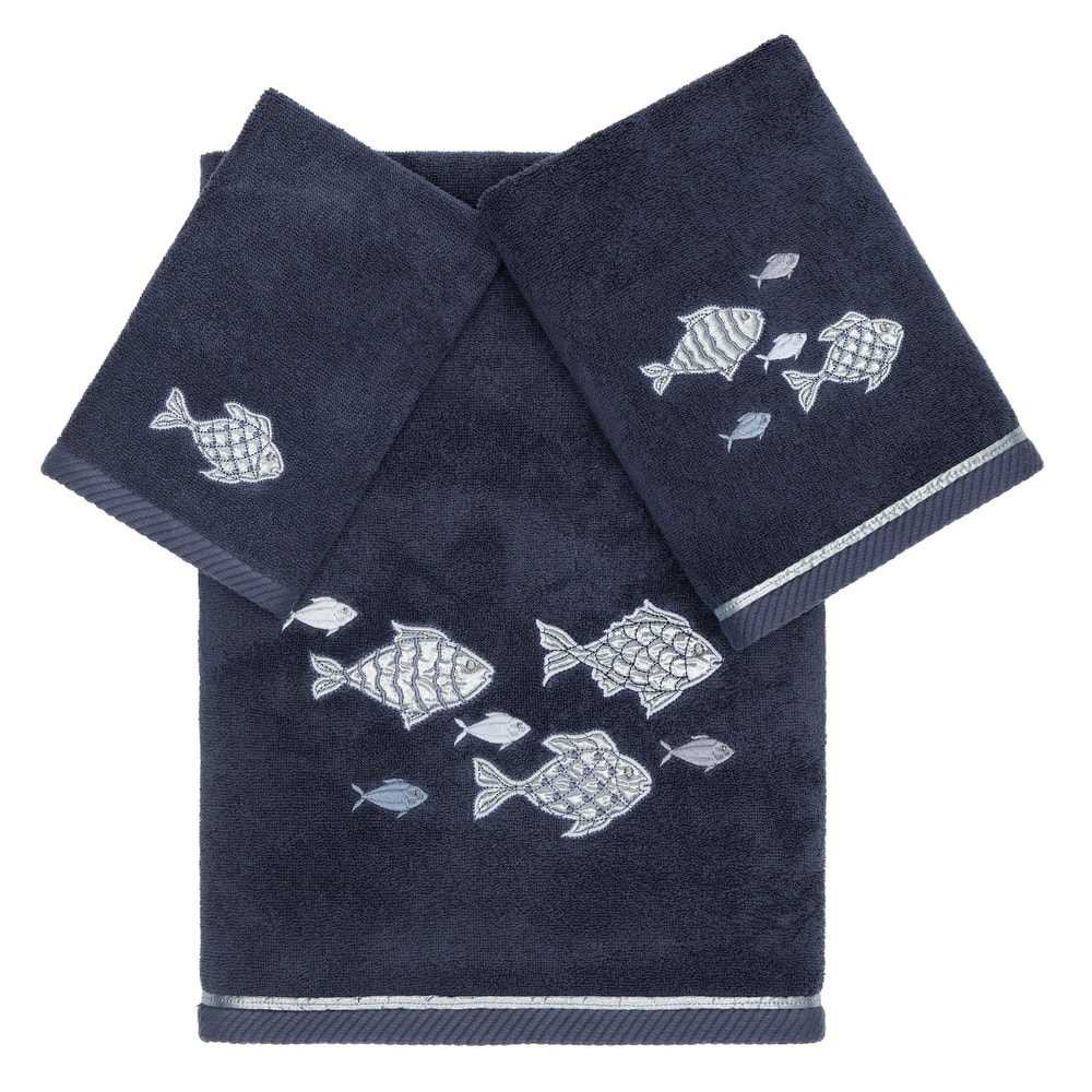 Authentic Hotel and Spa Turkish Cotton Figi 3PC Embellished Towel Set