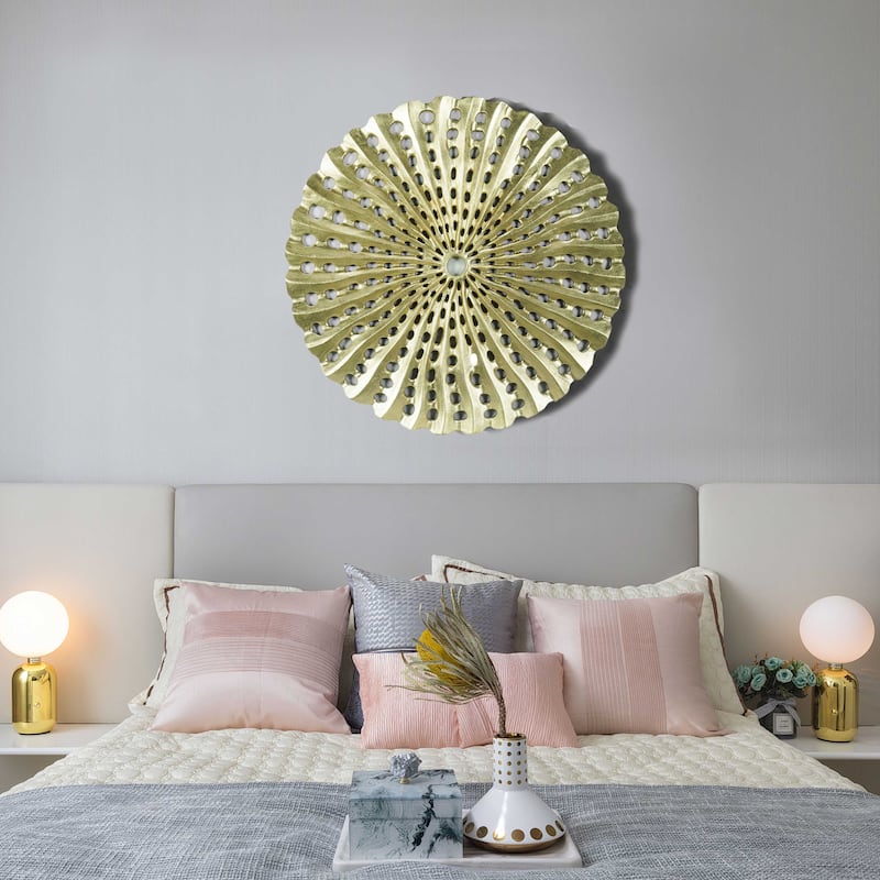 HUJI Abstract Gold Plate Wall Decor