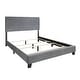 preview thumbnail 22 of 34, CraftPorch Corduroy 4-pieces Mid-Century Modern Grey Bed with Dark Grey Furniture Bedroom Set