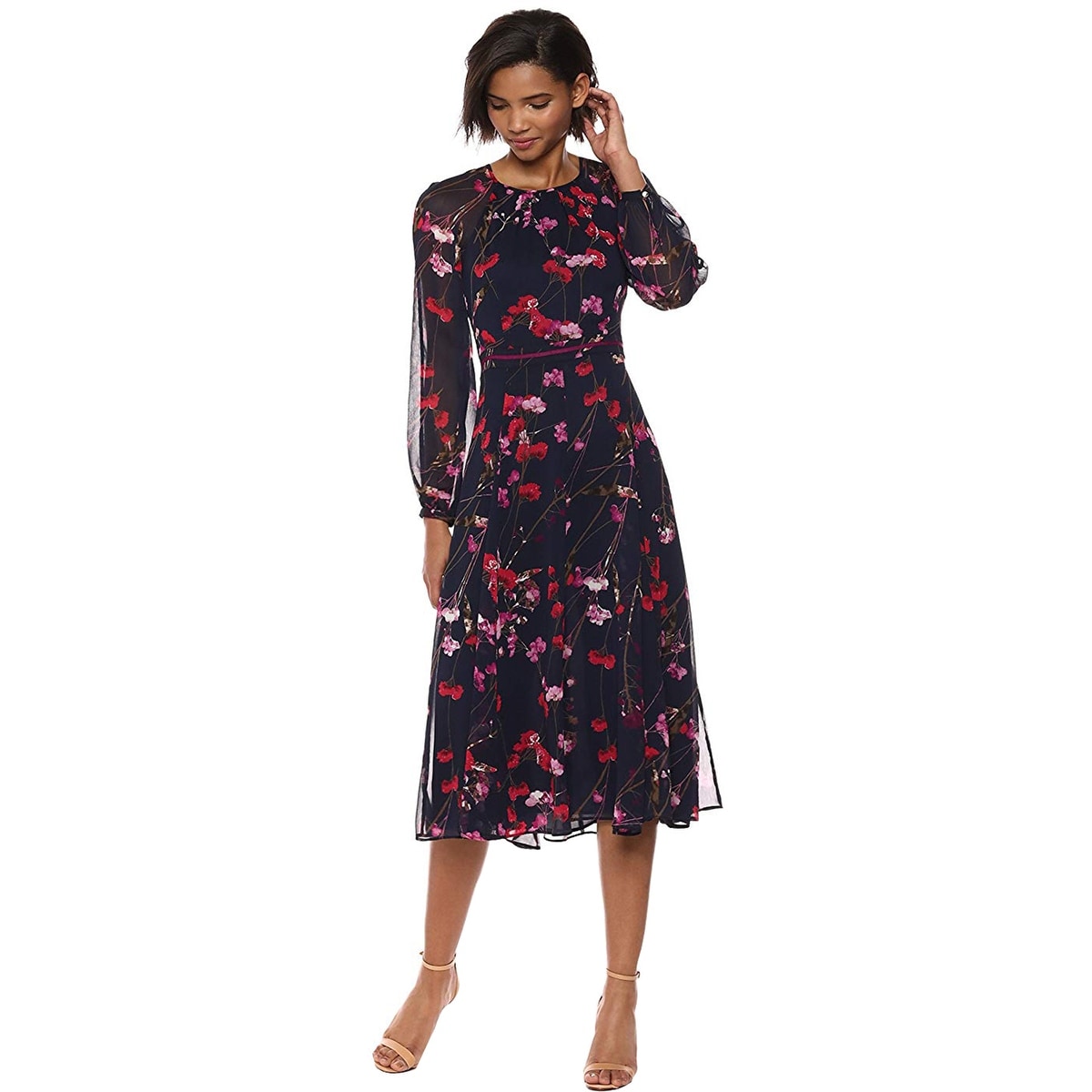 tommy hilfiger floral chiffon dress