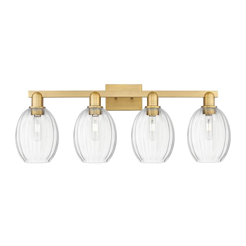 Innovations Lighting 716-4W-13-36 Preston Vanity Preston 4 Light 36" - Brushed Brass / Clear