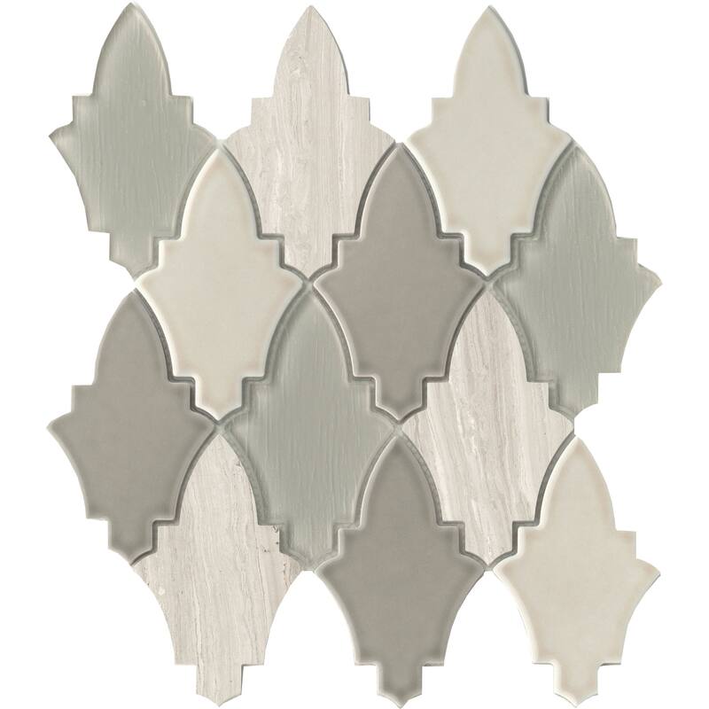 Emser Tile Fleur - 11" x 12" Specialty Arabesque/Baroque Mosaic Wall