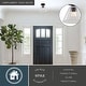 preview thumbnail 2 of 10, Dalton 1-Light Matte Black Cone Flush Mount Lighting Fixture, Clear Ribbed Glass Shade Low Ceilings Hallway Kitchen