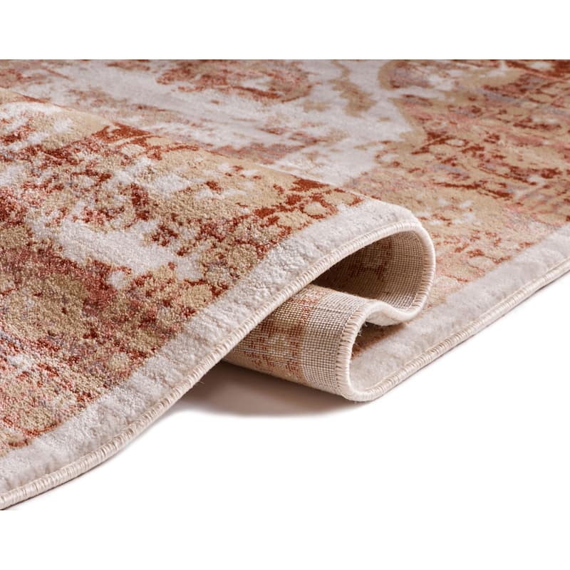 Well Woven Modern Distressed Vintage Medallion Area Rug - 7'10" x 10'6"
