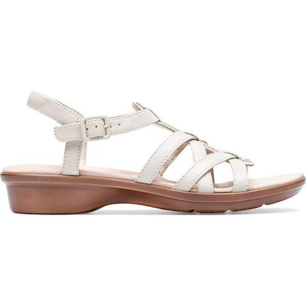 Shop Clarks Women's Loomis Katey Strappy Sandal Ivory Leather - Free ...