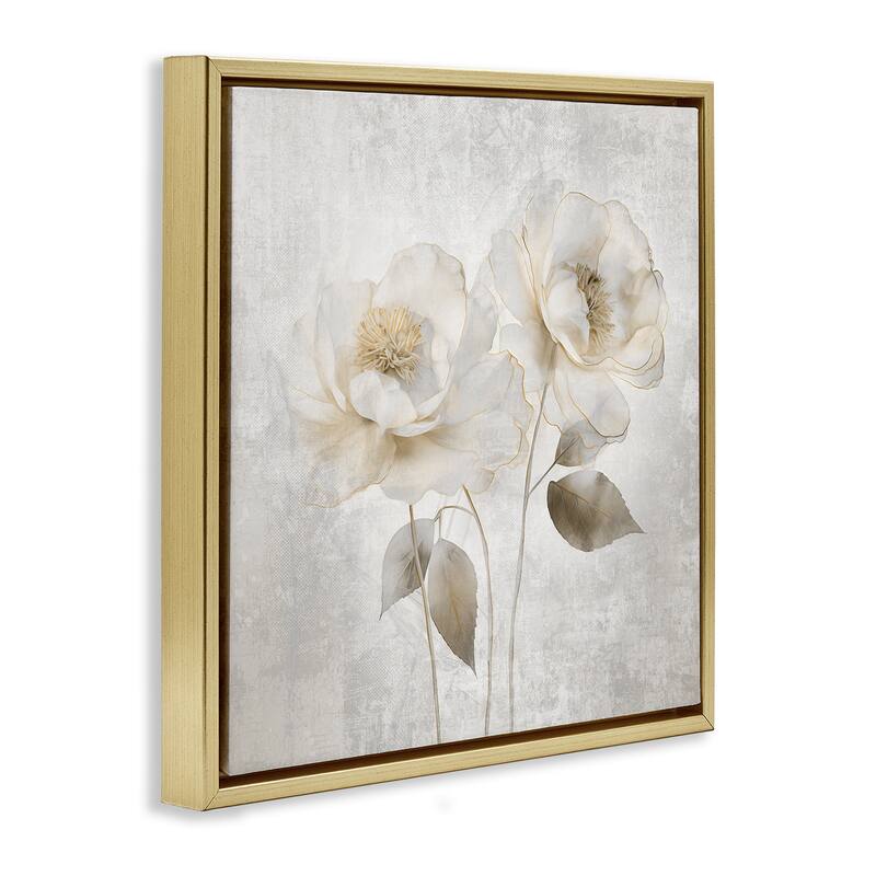 Stupell Contemporary Muted Blossoms Framed Floater Canvas Wall Art Design By Irene Weisz