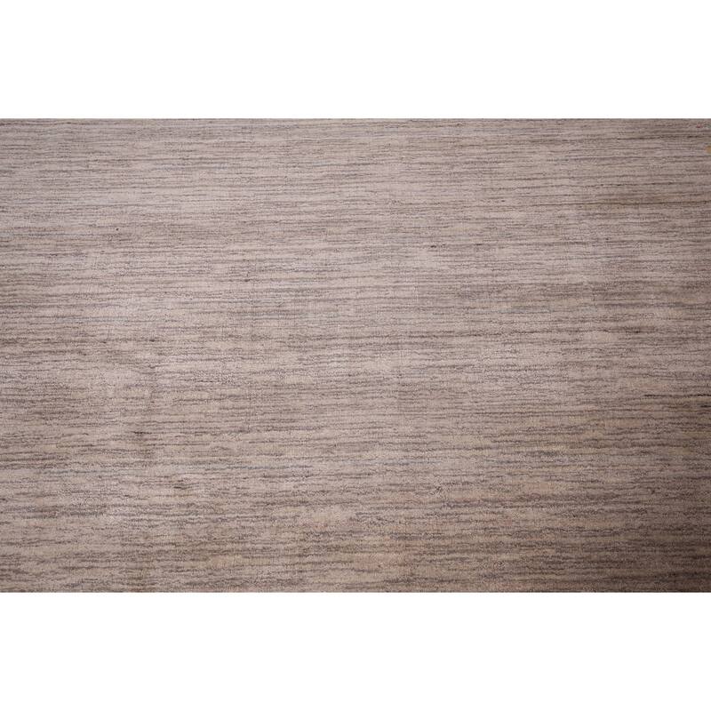 Striped Gabbeh Square Rug Hand-Knotted Wool Carpet - 7'11"x 8'0"