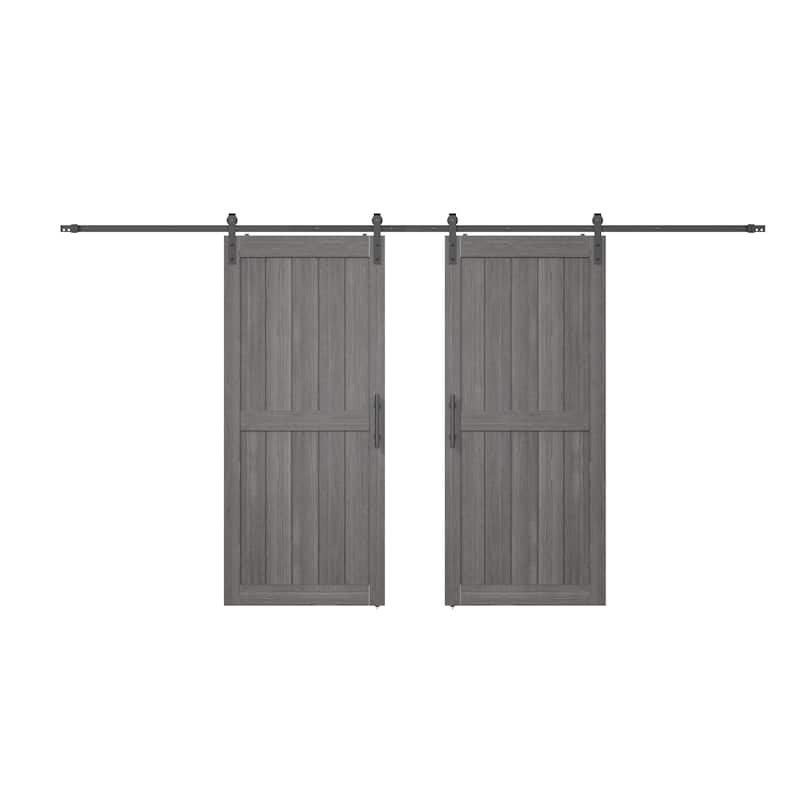 Sanding 30in./32in./36in./42in./48in.x 84in.MDF Barn Door With Sliding Hardware Kit ,Covered with Water-Proof PVC Surface