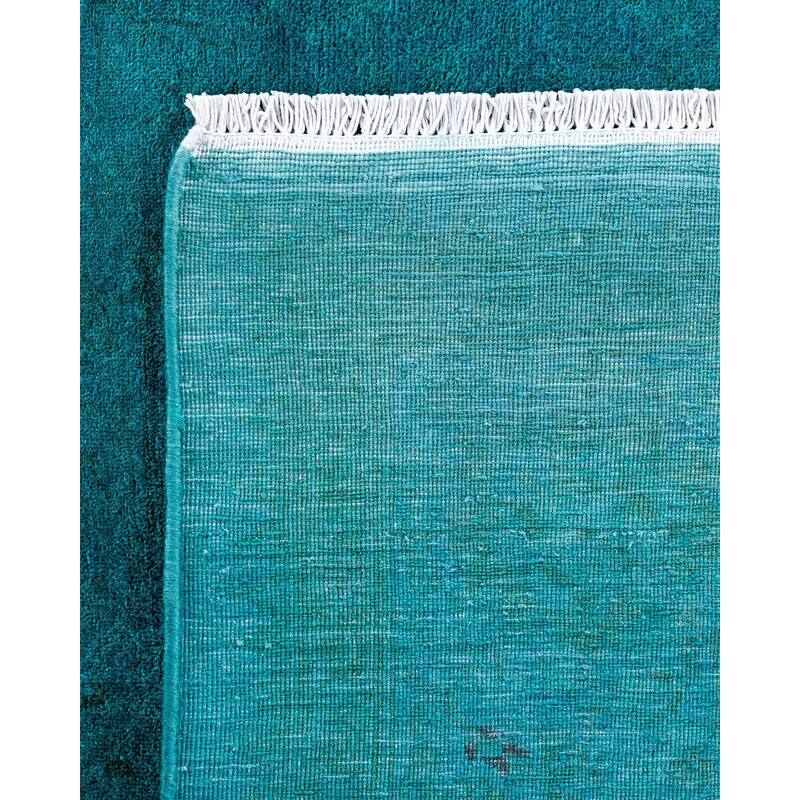 Contemporary Overdyed Wool Hand Knotted Area Rug - 5' 2" x 12' 7"