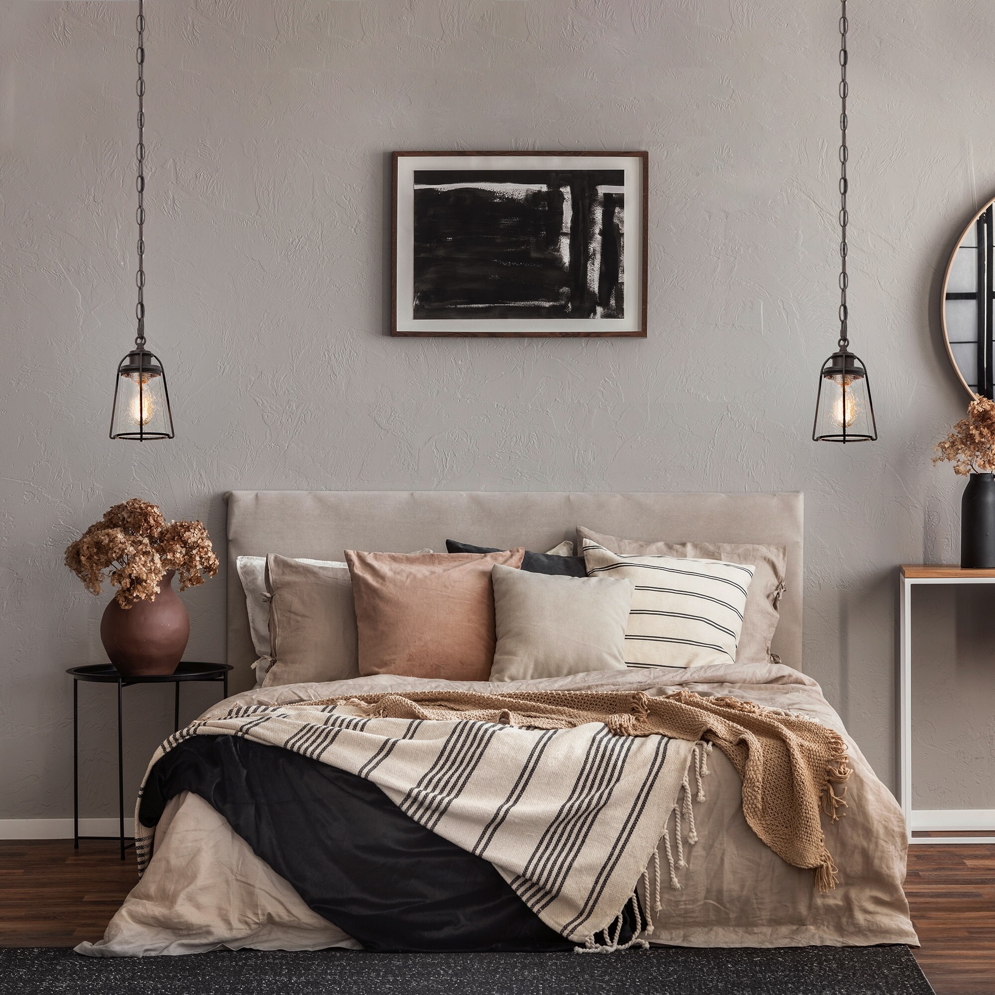 Farmsy Modern Farmhouse Mini Pendant 1 light Oil Rubbed Vintage Seeded Glass Industrial Kitchen Island Lighting 4.5 inches On Sale Bed Bath Beyond 36662686