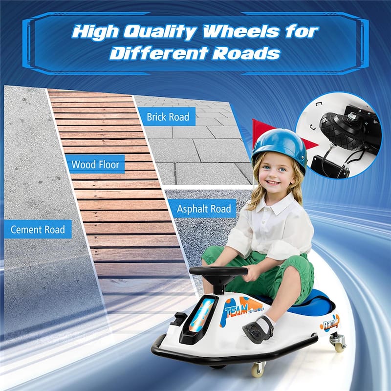 Gymax Electric Drifting Go Kart for Kids w/ Spin Wireless Connection &