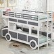 preview thumbnail 2 of 17, Twin over Twin Bus-shaped Bunk Bed with Wheels and Storage