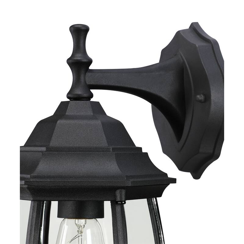1- Light Textured Black Wall Mount Light Outdoor Glass Wall Fixture
