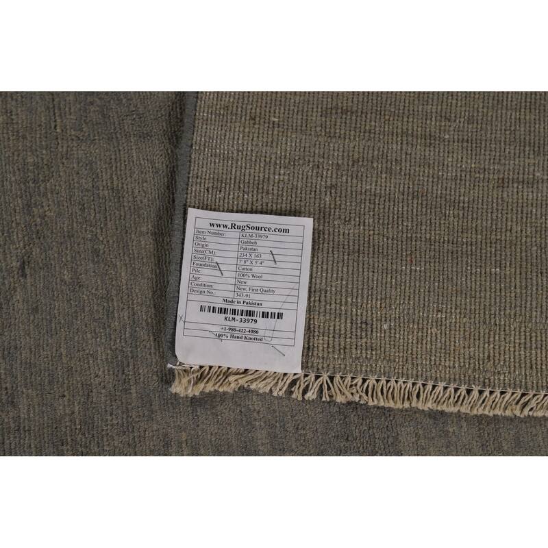 Modern Gabbeh Oriental Area Rug Handmade Wool Carpet - 5'4" x 7'8"