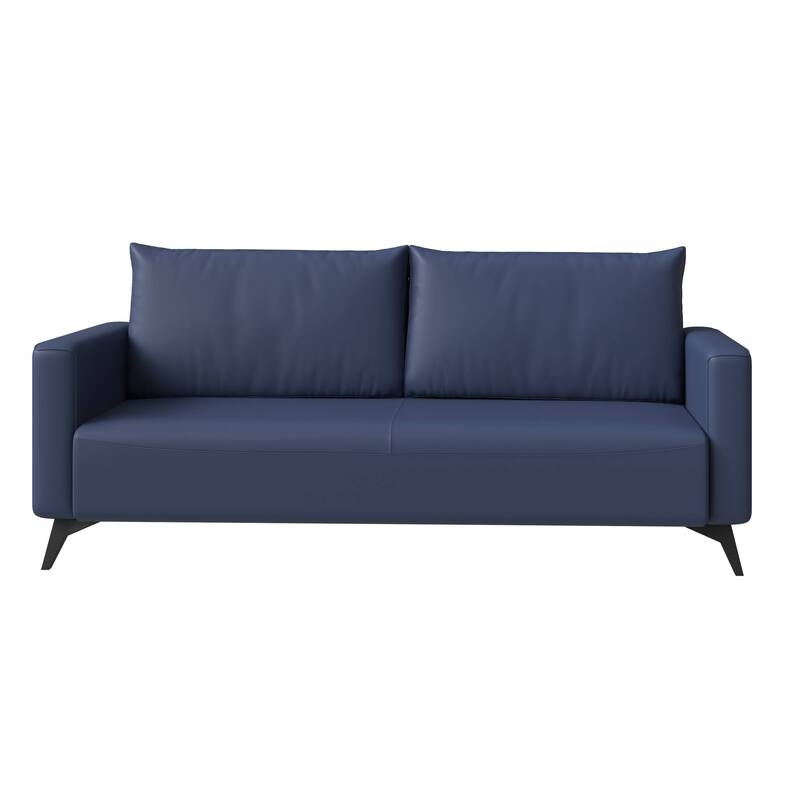 3 Seater Sofa Upholstered Leather with Stainless Steel Legs Inno Series by LeisureMod