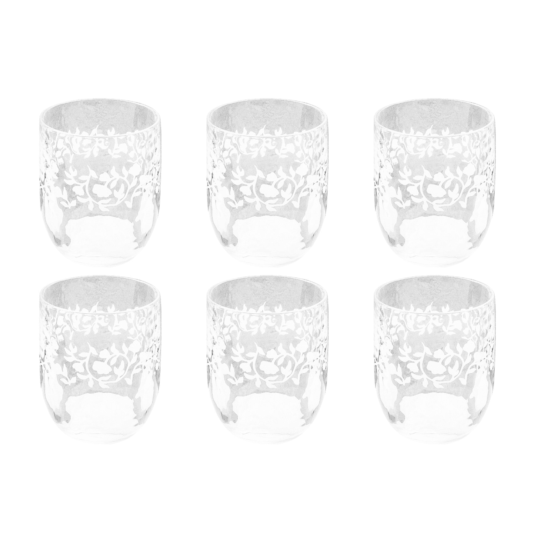 Abode Homewares Vines Acrylic Etch Stemless Wine Glass - Clear - 14.6 oz - Set of 6