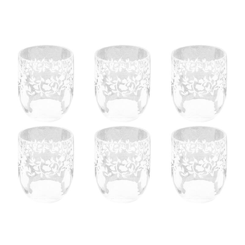 Abode Homewares Vines Acrylic Etch Stemless Wine Glass - Clear - 14.6 oz - Set of 6 - Clear