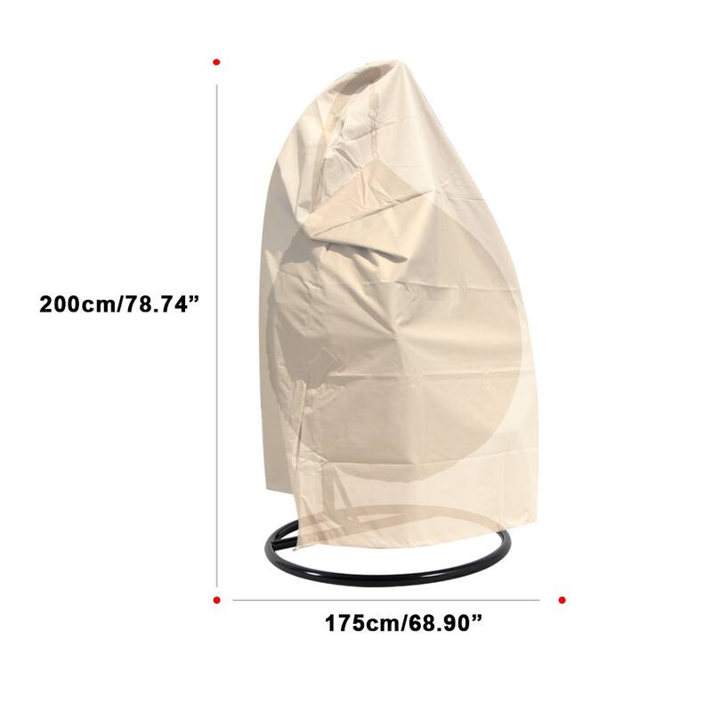 Swing Egg 600D Oxford Fabric Outdoor Chair Cover with Waterproof PVC Lining - Foldable Single/2-Person Hanging Egg Swing Cover