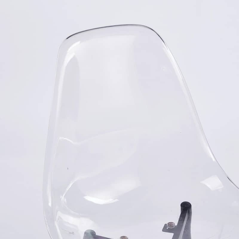 Modern Transparent Dining Chair with Clear Shell and Metal Legs, Easy-Clean Accent Chair for Home or Office