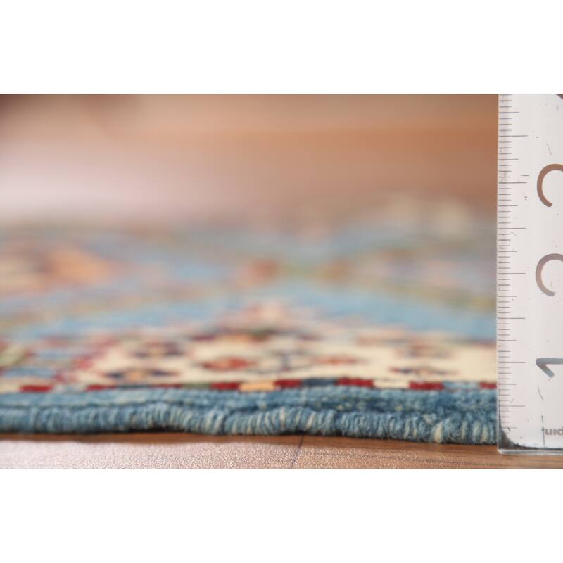 Blue Kazak Oriental Foyer Rug Handmade Geometric Wool Carpet - 2'0" x 3'0"