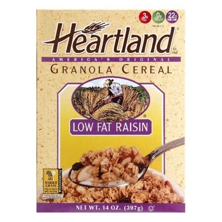 Heartland Granola Cereals - Low Fat with Raisin - Case of 6 - 12 oz.