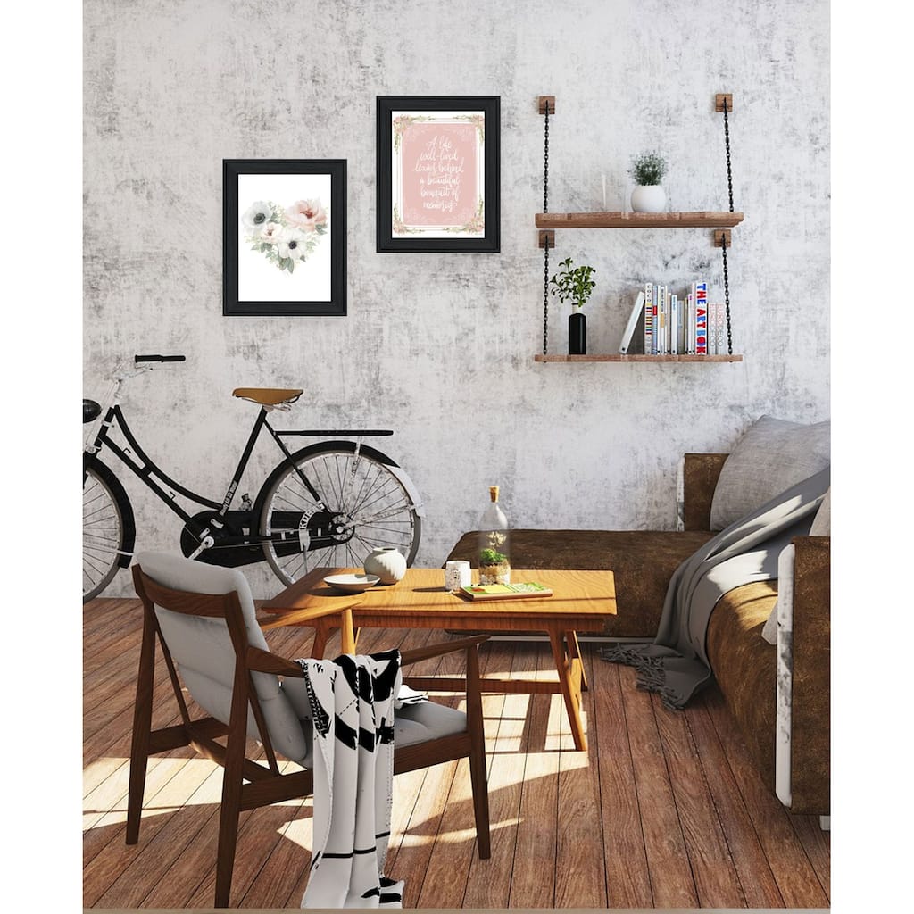 Trendy Decor 4U "A Life Well Lived - Makes you smile at the Memories!" Printed Framed Wall Art by House Fenway
